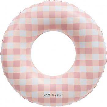 Flotador Gigante Donut Vichy Rosa con Diseño Extragrande y Colchoneta Hinchable para Piscina y Playa