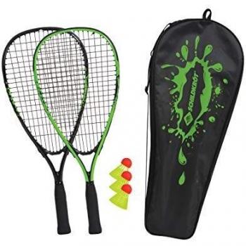 Set de Speed Bádminton Schildkröt - 2 Raquetas de Aluminio, 3 Volantes Resistentes al Viento, Bolso Incluido, Verde/Negro