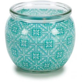 Vela Perfumada Fresco Lino en Vidrio Azul (12 Unidades) - 7,5 x 6,3 x 7,5 cm