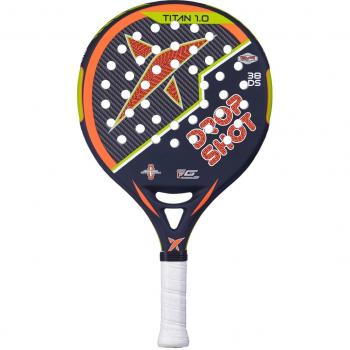 Drop Shot Titan 1.0 - Pala de pádel, color negro / naranja / verde, talla 38 mm