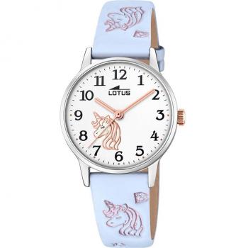 Reloj Lotus Junior 18865/3 Infantil Esfera Blanca Correa de Piel Azul
