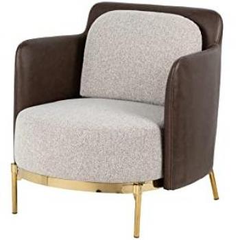Sillón Ergonómico Adda Home Tulsa 70x80x81 Cm - Acero Inoxidable, Textil Beige/Marrón Oscuro/Dorado, Duradero