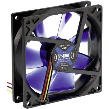 Ventilador PC NoiseBlocker BlackSilent XE1 92mm, Negro y Azul (translúcido)