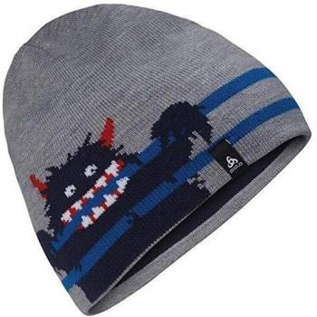 Odlo Hat Kids Mid Gage Reversible Gorro, Unisex niños, Azul Marino-Gris Mezcla-Rayas, Talla única