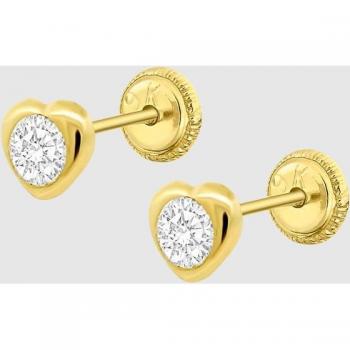 Pendientes de niña HIN00198/4 Basics de oro 9K con motivo corazón.