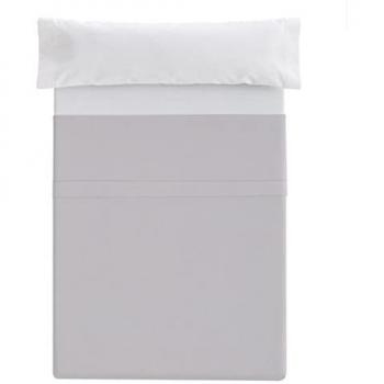 Sábana Encimera Ajustable Extra Suave Gris Claro 180 cm - Microfibra 50% Algodón y 50% Poliéster, Sin Arrugas y Alta Durabilidad