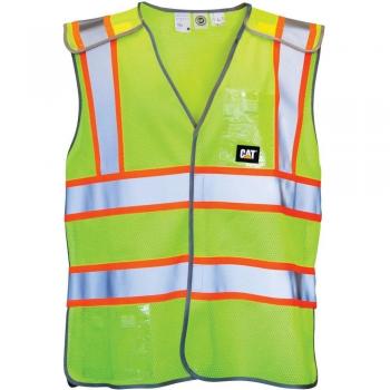 Caterpillar Mens Neon Workwear Hi Vis Vest Waistcoat Yellow