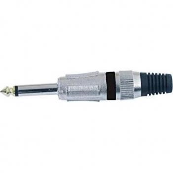 Conector Jack 6.3mm Mono Omnitronic Negro - Paquete de 10 piezas