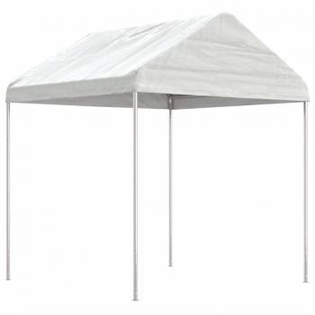 Cenador con techo de polietileno blanco 2,28x2,23x2,69 m