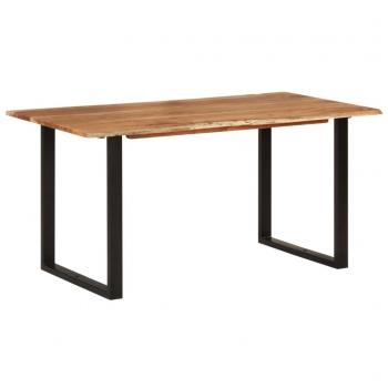 Mesa de comedor de madera maciza de acacia 154x80x76 cm - Día y Noche, Vidaxl Marrón
