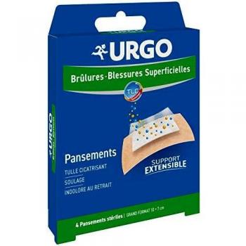 Urgo – Tulles quemaduras – lesiones superficiales – Tul lipídicocoloides – Gran formato, x4
