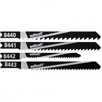 Wolfcraft 8440000 Set de 10 Hojas de Sierra de Calar con Vástago en U para Madera, Incluye Corte Basto Fino y Curvado