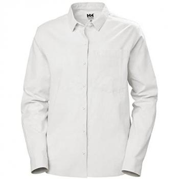 Camisa Helly Hansen Club manga larga blanca para mujer, talla S
