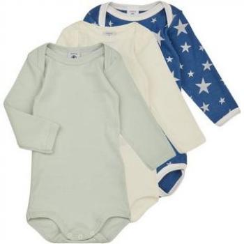 Petit Bateau Pijama BODY US ML VINTSTAR PACK X3 para niña - Pack de 3 bodies de manga larga con estrellas fosforescentes - PETIT BATEAU blanco
