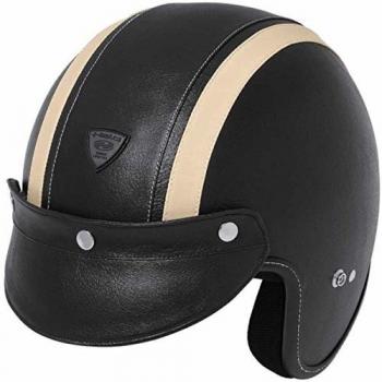 Held Jet Casco Rune, Negro y Beige