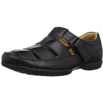 Clarks Recline Open 20349642 - Sandalias de cuero para hombre, Negro, 46