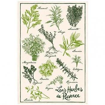 Paño de Cocina Estampado Les Hierbas de Provenza 48 x 72 cm 100% Algodón Absorbente Fabricado en Francia