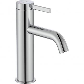 Grifo monomando para lavabo Ona Roca con desagüe click clack, cuerpo liso y tecnología Cold Start