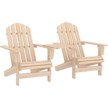 Adirondack Patio Chairs with Solid Fir Wood Tea Table