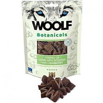 Woolf Snack Perro Botanicals Cordero con Rosa mosqueta y arándanos 80 gr.