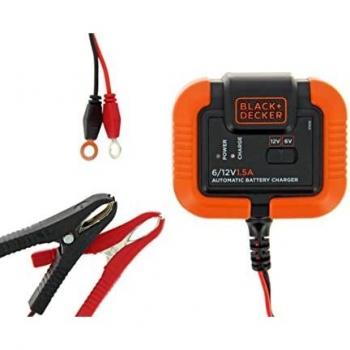 Black and Decker BXAE00021 Cargador y Mantenedor de Batería Moto Coche 6-12V 70Ah hasta 1.4 Amp