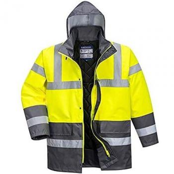 Chaqueta de Tráfico Bicolor Impermeable 300D Alta Visibilidad Clase 3 Amarillo / Gris S