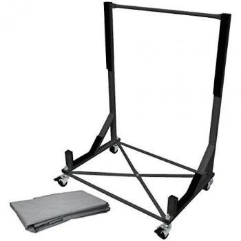 Soporte rígido para capota ECD Germany - Acero negro - 76,5 x 52 x 93,5 cm - Funda protectora XXL - 4 ruedas dobles con freno