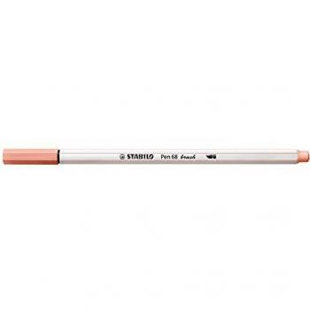 STABILO Pen 68 Brush - Rotulador con punta de fibra pincel para diferentes grosores de línea, color carne claro