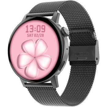 Reloj Deportivo Smartwatch Forever SB-350 Bluetooth para Mujer y Hombre, rastreador de Fitness, Resistente al Agua IP68, Compatible con Android e iOS (Negro)