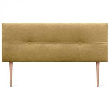 Cabecero Tapizado de Tela Mostaza AQUALINE Pro 150x105cm con Patas para Cama Lujo