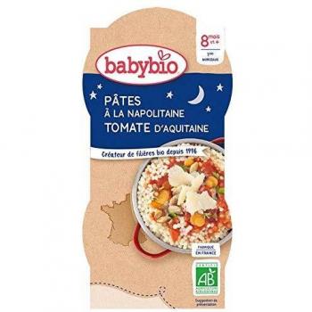 Babybio Organic Neapolitan Pasta Dinner Bowls for 8 Months and Older - 2x200g