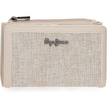 Cartera con tarjetero Pepe Jeans Maddie beige
