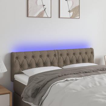Cabecero LED Tortorora 144x7x78/88 cm en Tela Gris Taupe
