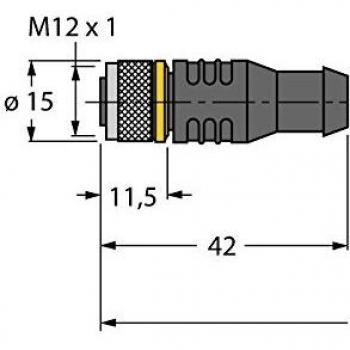 5m M12 Sensor-Actuator Patch Cord with Connector