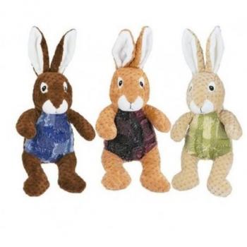 Nayeco Conejo de Peluche con Sonido Hecho de Retales para Perros 20 cm
