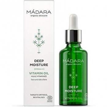 MÁDARA Organic Skincare | Deep Moisture Aceite Vitamínico - 50ml, Aceite Multiuso para la cara y el cuerpo, Rico en ácidos grasos Omega 3-6, Ligero, de absorción rápida, Vegano, certificado Ecocert.