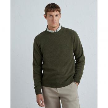 Jersey de lana básico con cuello redondo para hombre