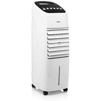 Tristar AT-5464 Climatizador portátil 2 en 1 oscilante 60°, depósito de agua 9 L, temporizador, 3 velocidades, 2 recipientes incluidos, 310,8 m³/h., función ventilador, mando a distancia, 60 W