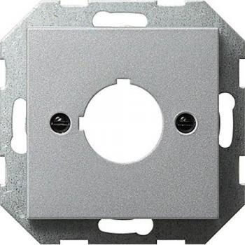 Gira 027226 Aluminum Central Cover Plate with Support Ring for Command and Notification Devices Ø 22.5 mm