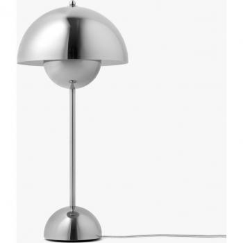 Lámpara de Mesa Flowerpot VP3, Cromada, Diseño Verner Panton