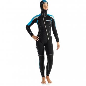 Cressi Medas Lady - Traje de buceo, color negro / azul claro, talla L