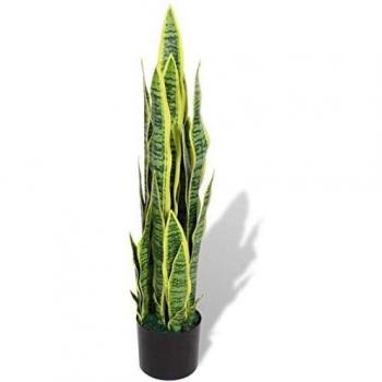 vidaXL Planta sansevieria artificial con macetero 90 cm verde