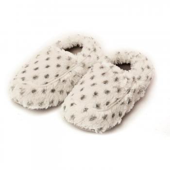 Warmies Cozy felpa Zapatillas de Snow Leopard Fur - Microondas, aroma de lavanda