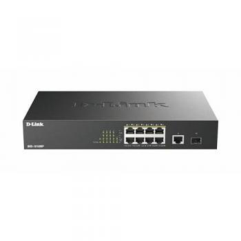 Switch de Red D-Link DGS-1010MP, 10 Puertos Gigabit, PoE+ 30W por Puerto, Presupuesto Total PoE de 125W, Uplink SFP para Fibra Óptica, Sin