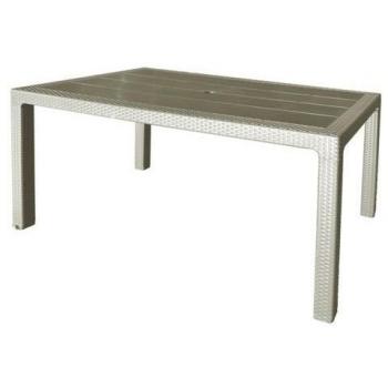 Garden Life 4090-09 - Mesa elegante de ratán, 150 x 90 x 72 cm, color crema