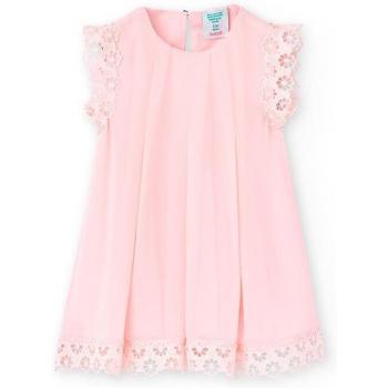 Boboli Vestido de Gasa para Bebé Niña con Apliques Bordados y Forro de Algodón Orgánico