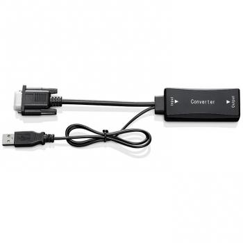 Adaptador Wacom VGA a HDMI DTK1651, Estándar HDMI tipo A, DSub VGA, Negro