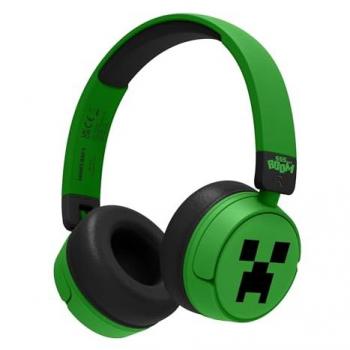 Auriculares Infantiles Sin Cable Minecraft Creeper con Control Parental de Volumen y Cable para Compartir Audio OTL Technologies