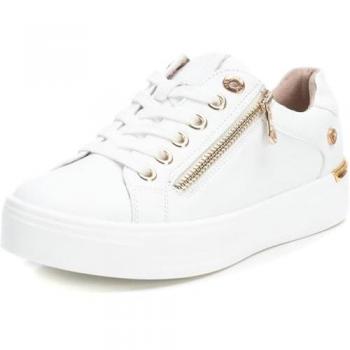 Zapatillas Bajas de Mujer Xti 143126 Blancas con Cremallera y Cordones - Talla 36