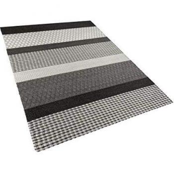 Alfombra Moderna de Lana Gris 160 x 230 cm para Salón y Oficina con Parches